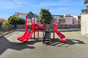 Rubber-padded playground area